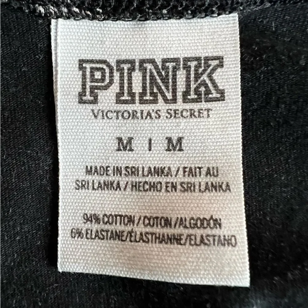 Pink Victoria’s Secret Geometric scoop neck crop top size medium Black White